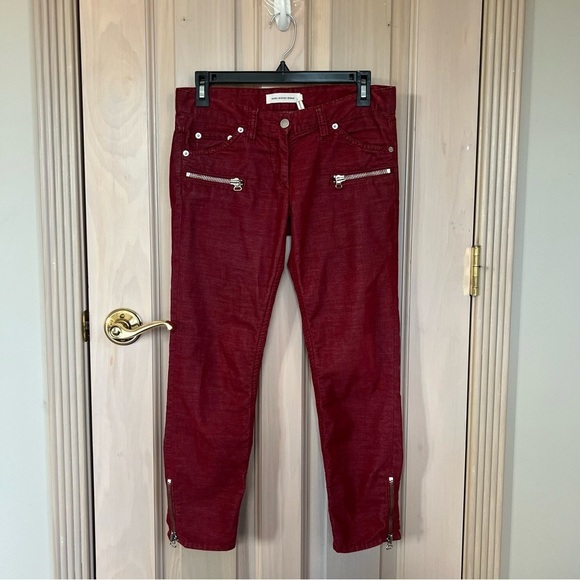 Isabel Marant Etoile Ivo Skinny Zipper Cords Corduroy Pants 9917 - Picture 2 of 11